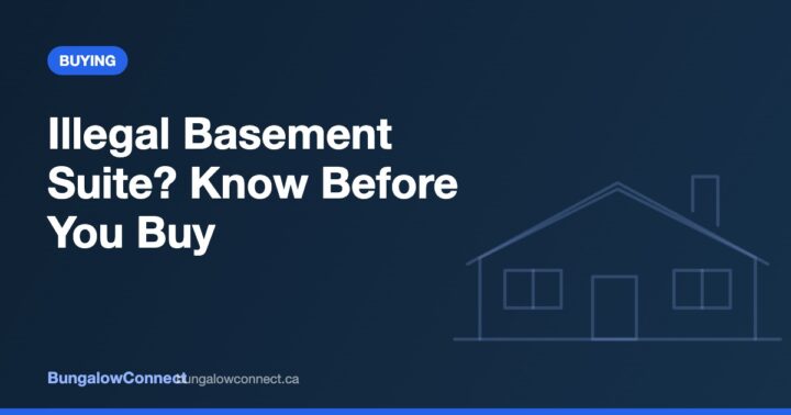 Separate side entrance to a basement apartment in an Ontario bungalow being assessed before purchase